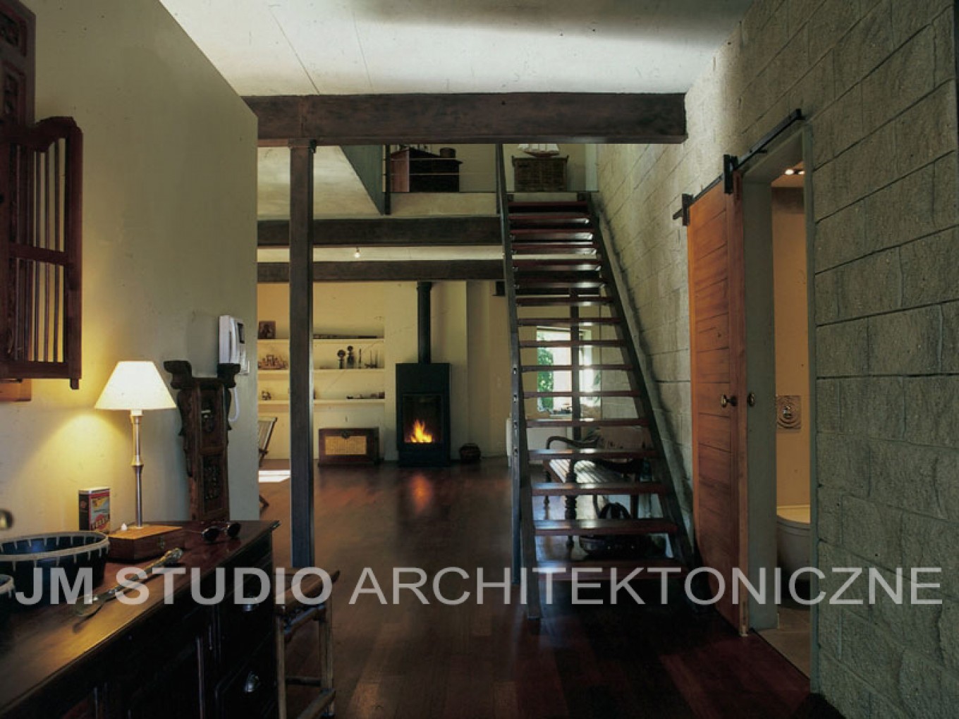 Projekt wnętrza domu w klimacie loftu :: JMSA - biuro architektoniczne, architekci Magdalena Ignaczak, Jacek Kunca