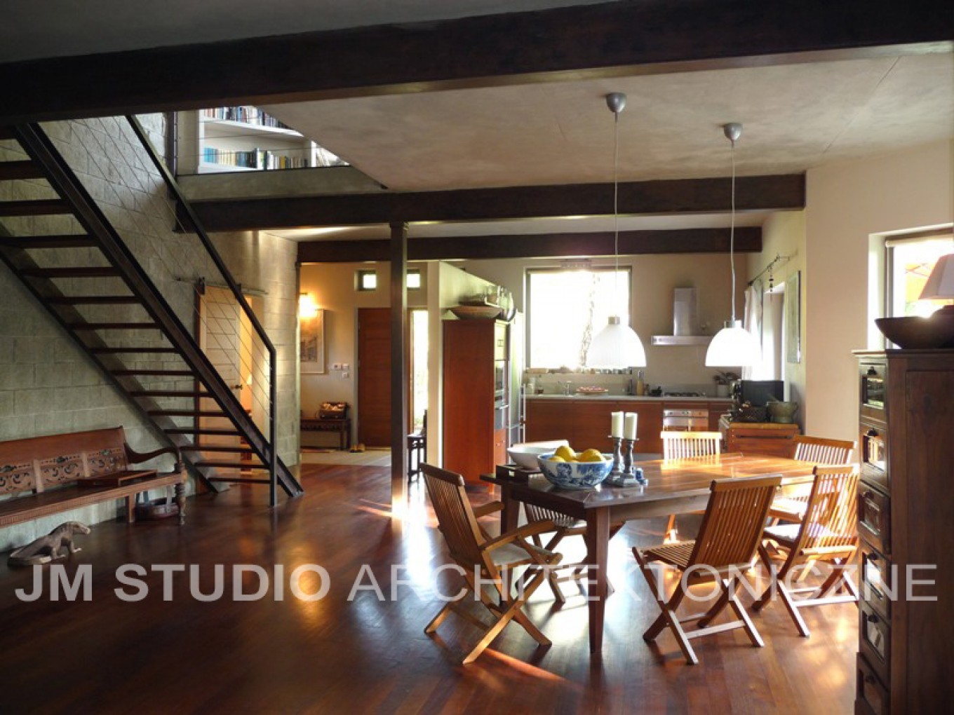 Projekt wnętrza domu w klimacie loftu :: JMSA - biuro architektoniczne, architekci Magdalena Ignaczak, Jacek Kunca