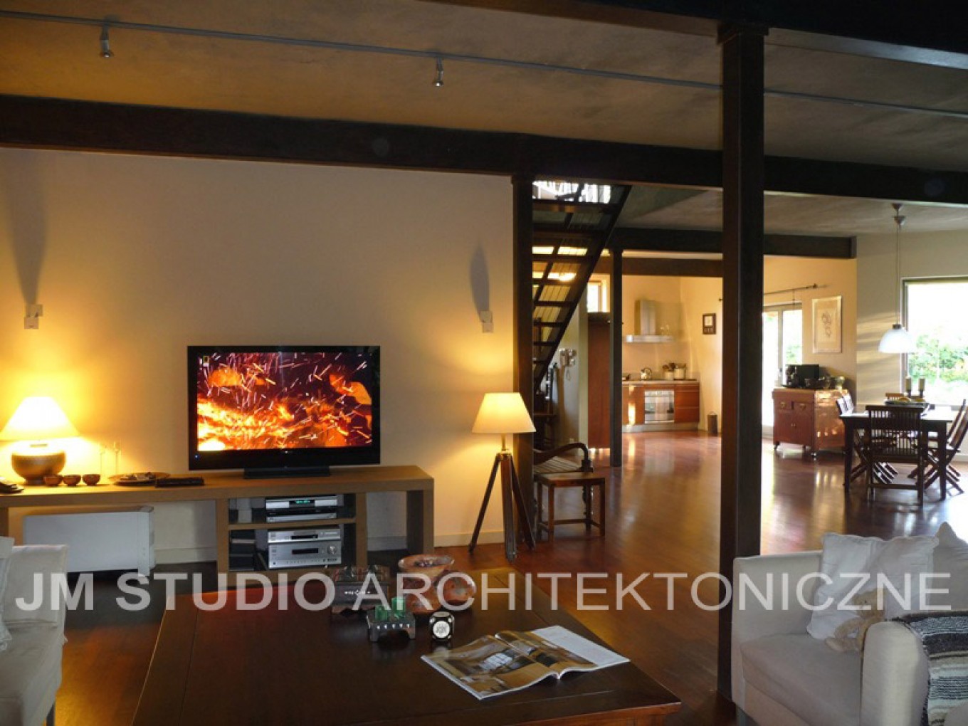 Projekt wnętrza domu w klimacie loftu :: JMSA - biuro architektoniczne, architekci Magdalena Ignaczak, Jacek Kunca