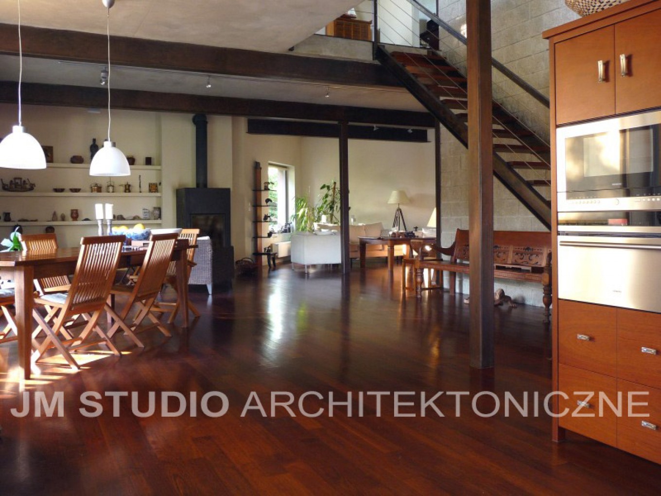 Projekt wnętrza domu w klimacie loftu :: JMSA - biuro architektoniczne, architekci Magdalena Ignaczak, Jacek Kunca