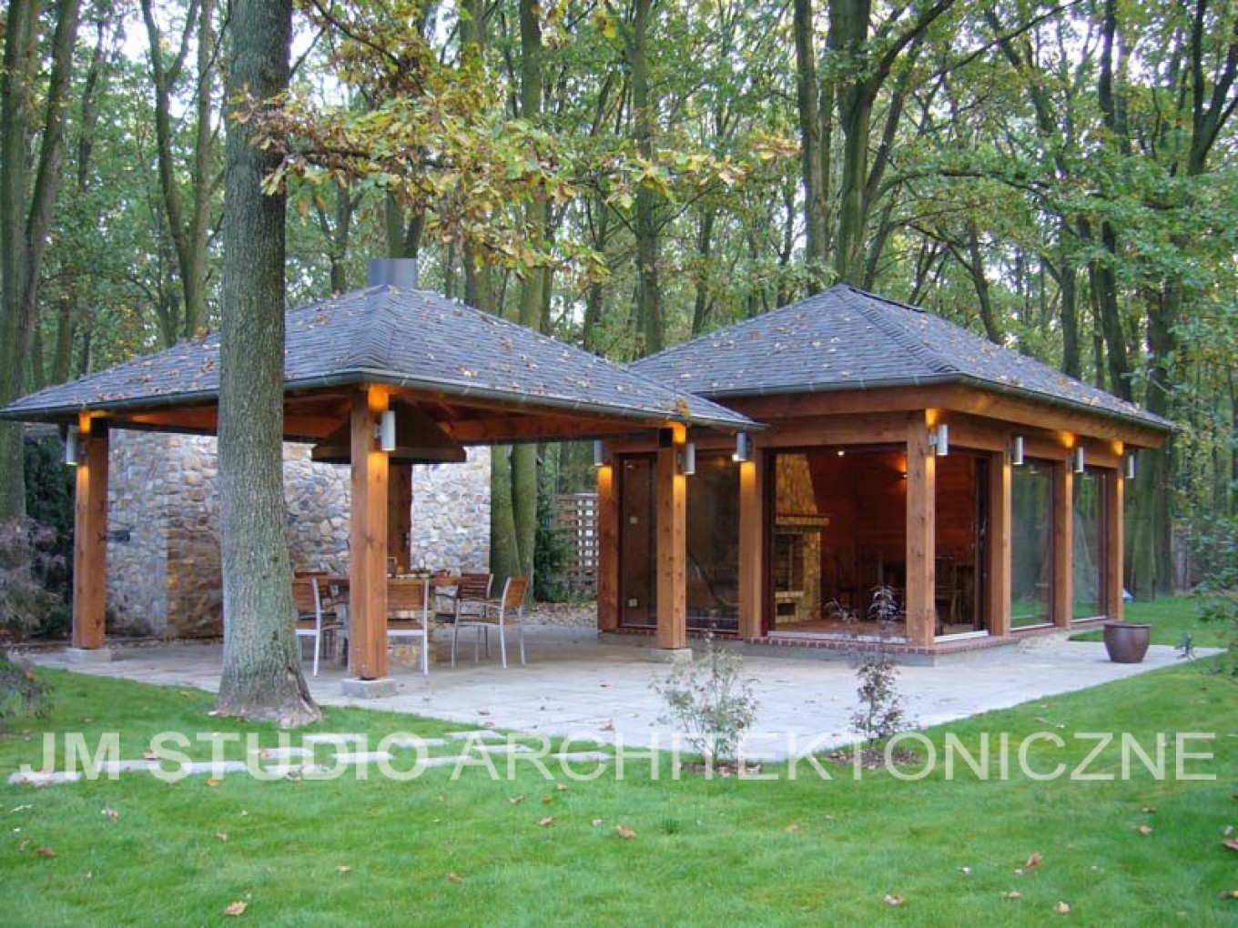 Projekty ogrodów - Ogród leśny między dębami :: JMSA - biuro architektoniczne, architekci Magdalena Ignaczak, Jacek Kunca