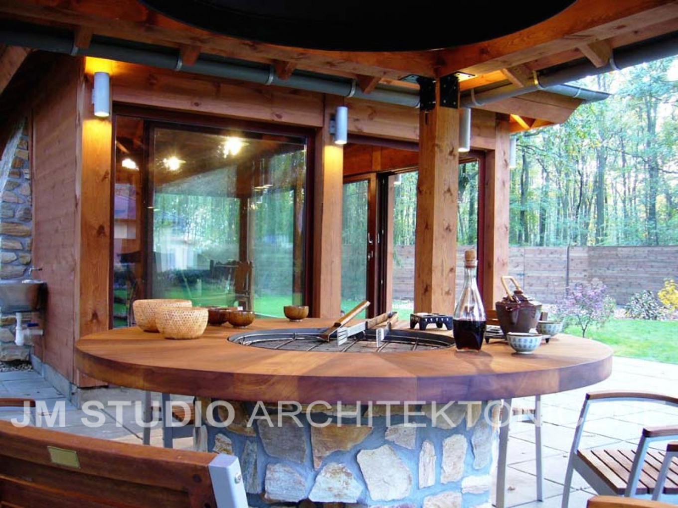 Projekty ogrodów - Ogród leśny między dębami :: JMSA - biuro architektoniczne, architekci Magdalena Ignaczak, Jacek Kunca