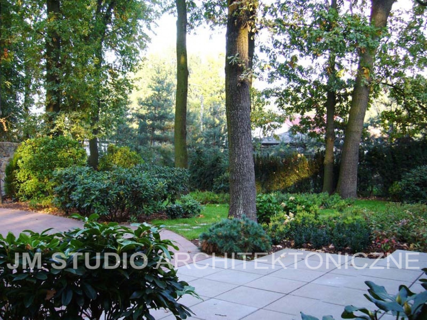 Projekty ogrodów - Ogród leśny między dębami :: JMSA - biuro architektoniczne, architekci Magdalena Ignaczak, Jacek Kunca